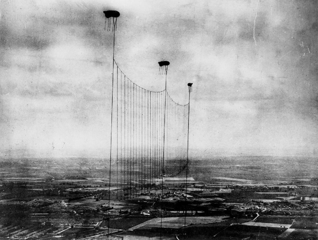 Barrage avec ballons et câbles dans le ciel de Londres (1917 et 1918)